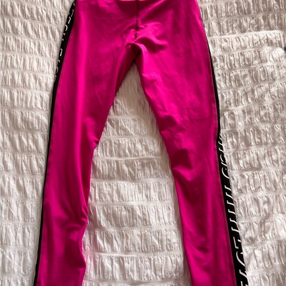 Pam & Gela Pink Leggings with Striped Side Panel - Picture 3 of 6
